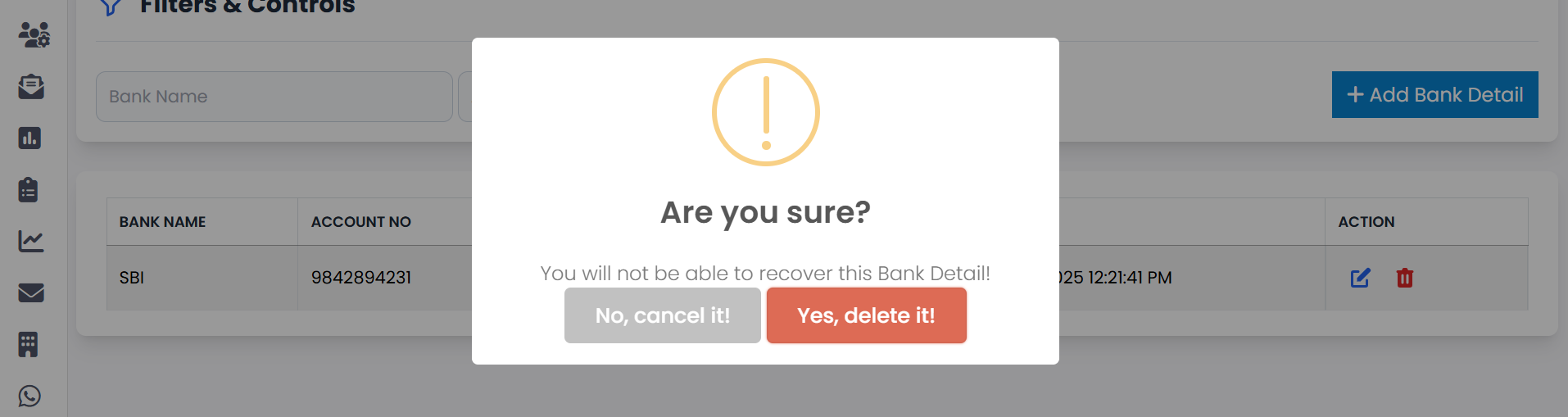 DeleteBankDetails
