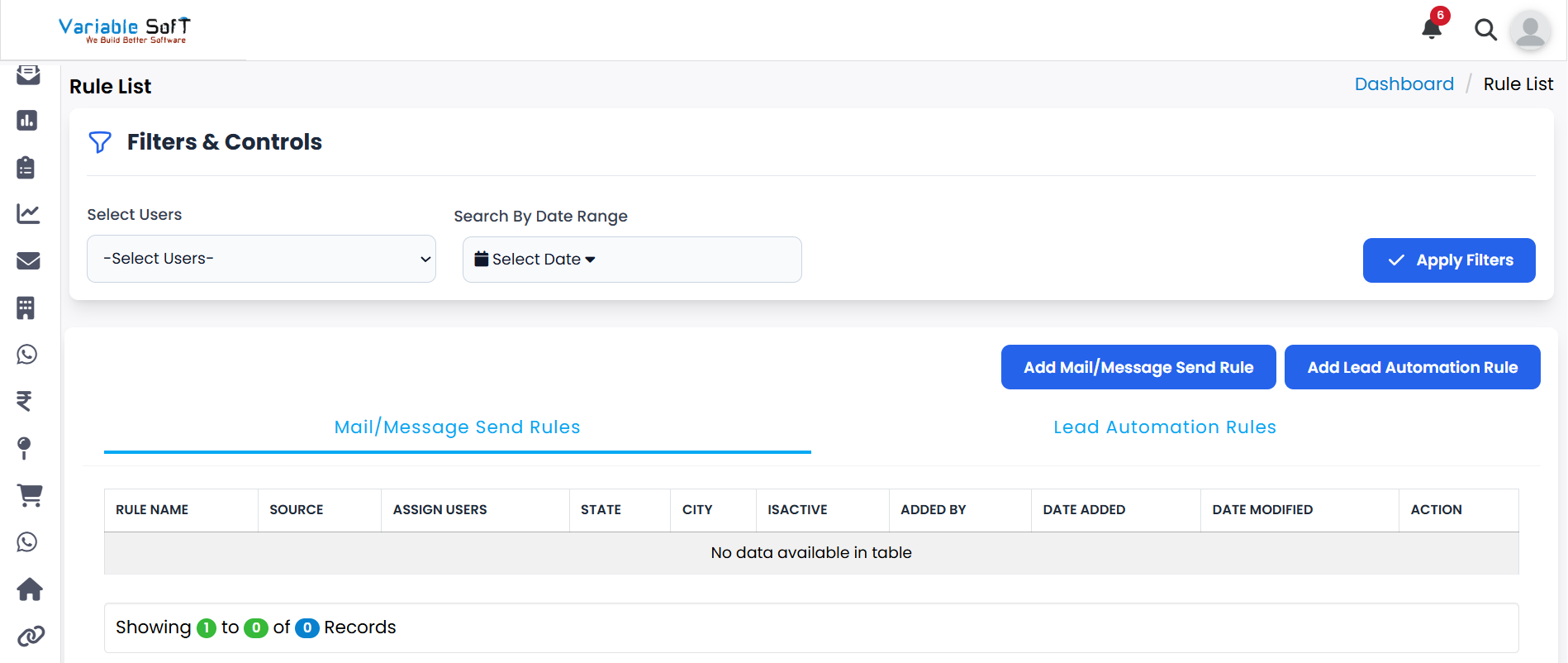 Lead Rule Detail Options